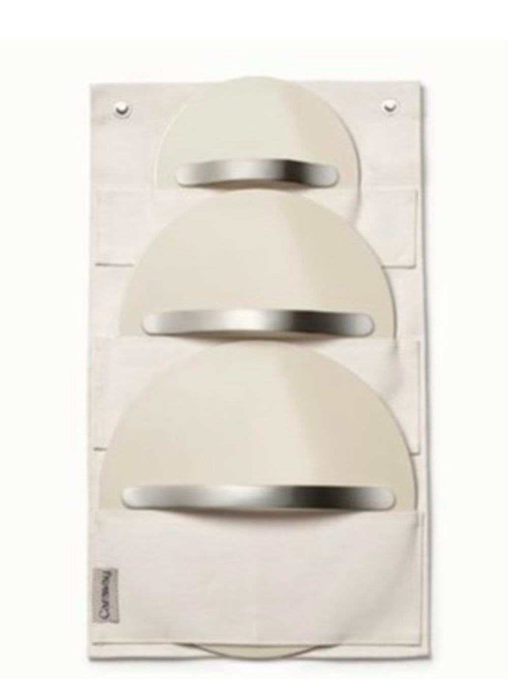 Unbranded Cream Wall-Mount Lid Organizer with Three Pockets